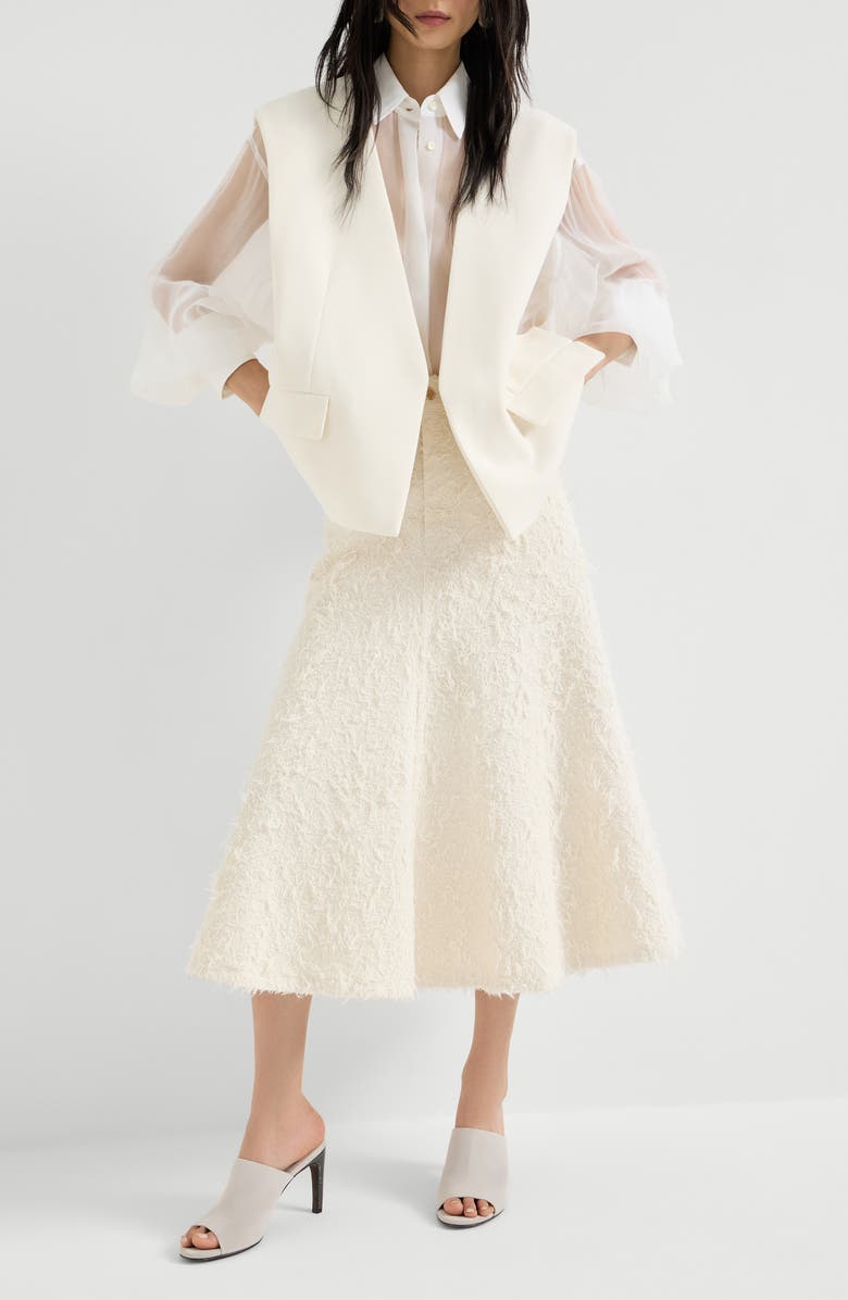 Brunello Cucinelli Five-pocket flared skirt, Alternate, color, Ivory