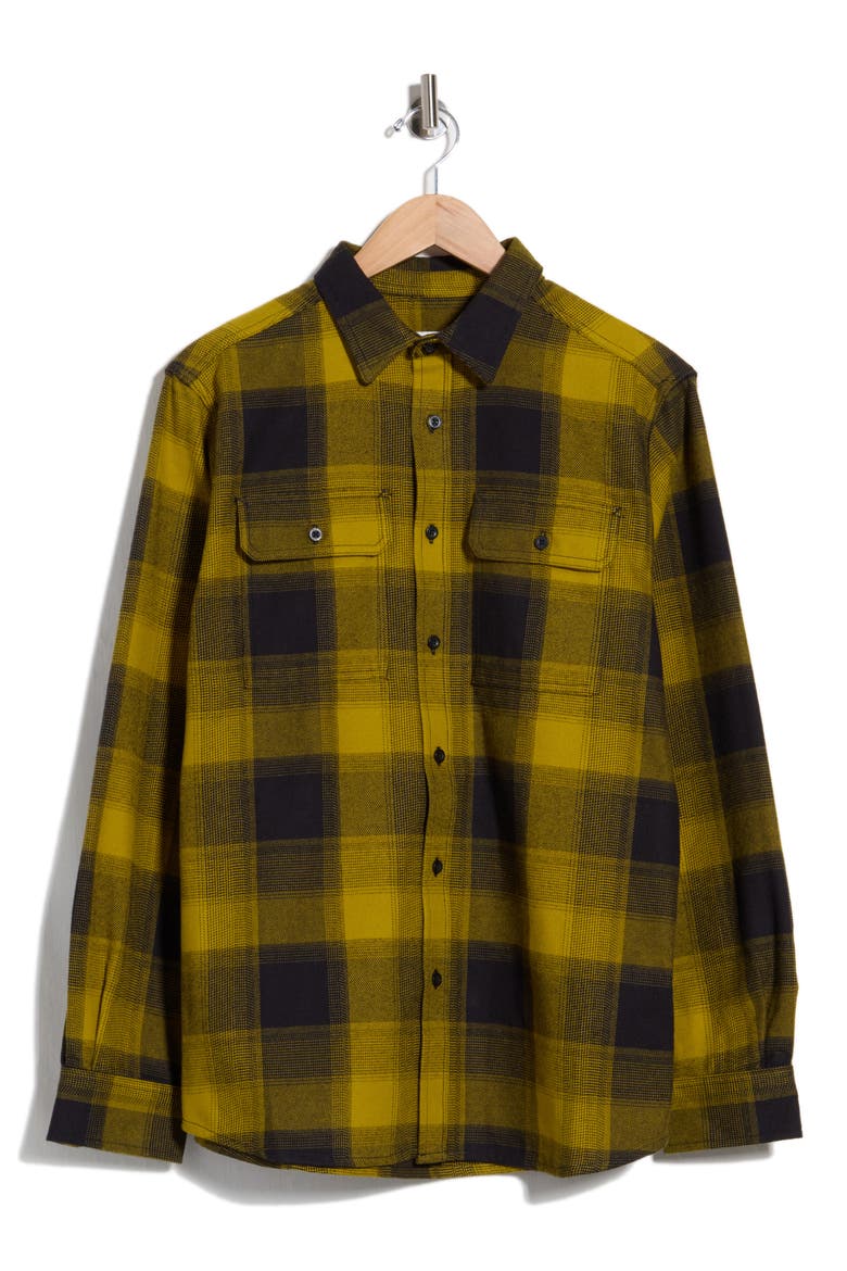 Arroyo Plaid Flannel Shirt, Main, color, DEEP DIJON TNF SHADOW