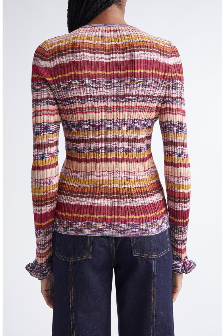 Lex Ruffle Space Dye Cardigan, Alternate, color, PRISM