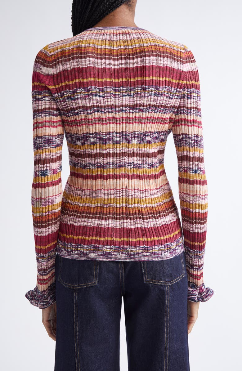 Ulla Johnson Lex Ruffle Space Dye Cardigan, Alternate, color, Prism