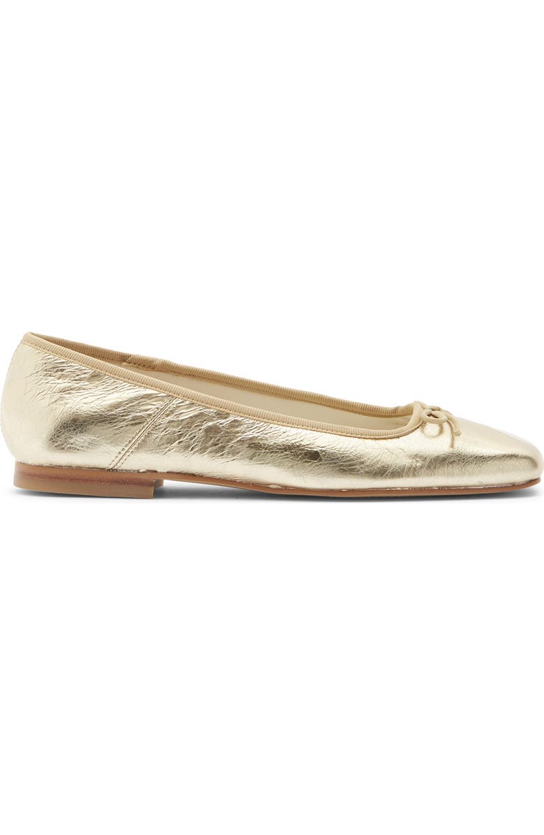 Dolce Vita Anisa Square Toe Flat, Alternate, color, Gold Distressed