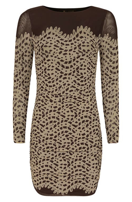 Vix Paula Hermanny Poeme Becca Long Sleeve Cover-up Mesh Minidress In Multi