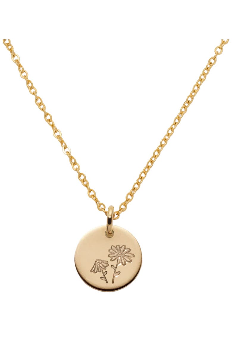 April Birth Flower Necklace, Main, color, Gold Filled
