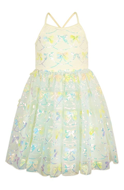 Kids' Sequin Bow Fit & Flare Party Dress (Little Kid & Big Kid)