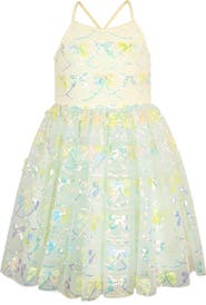Zunie Kids' Sequin Bow Fit & Flare Party Dress
