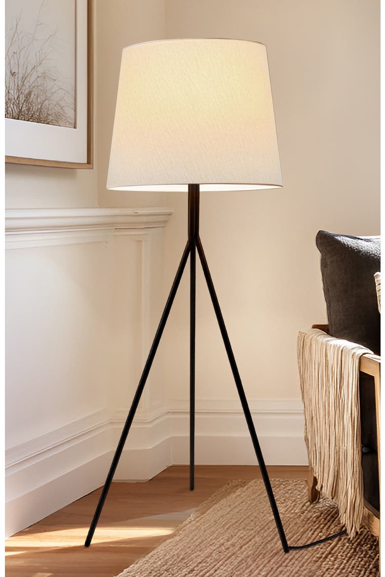 Forge 52" Black Tripod LED Floor Lamp, Alternate, color, Matte Black