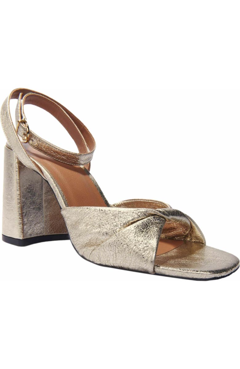 maje Metallic leather sandals with heels, Alternate, color,