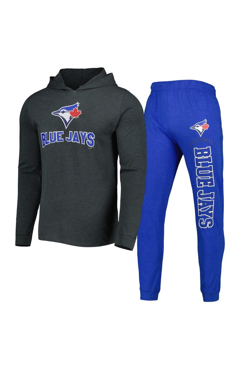 CONCEPTS SPORT Men's Concepts Sport Heather Royal/Heather Charcoal Toronto Blue Jays Meter Hoodie & Joggers Set, Main, color, 
