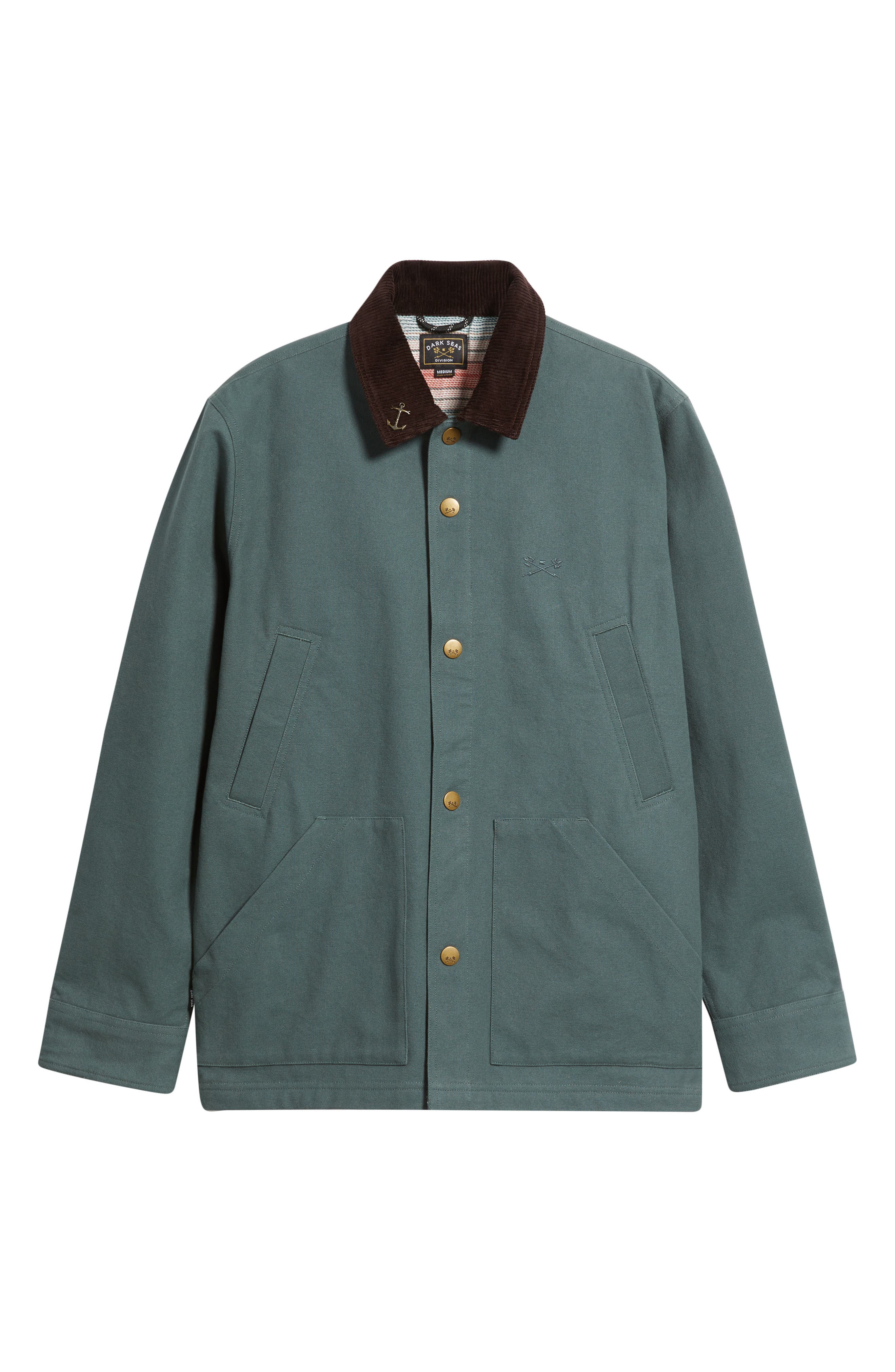 Dark Seas Wrightwood Lined Cotton Canvas Barn Coat In Green