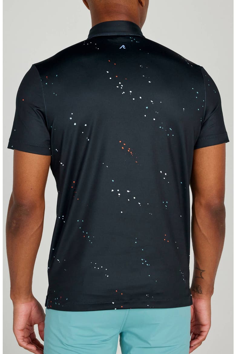Hanson Spatter Print Performance Golf Polo, Alternate, color, TUXEDO