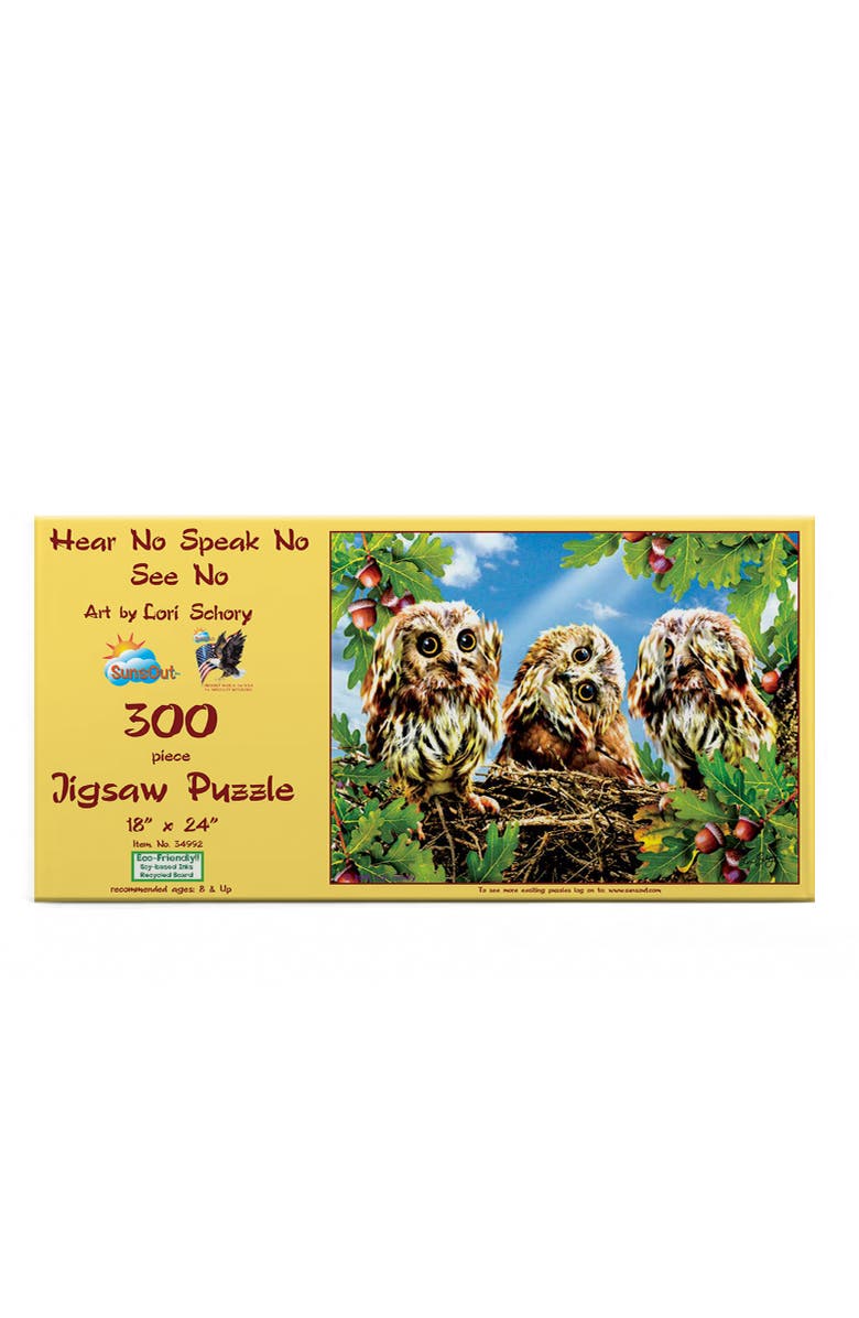 Sunsout Hear No Speak No See No 300 piece Jigsaw Puzzle for Adults, Alternate, color, Multicolor