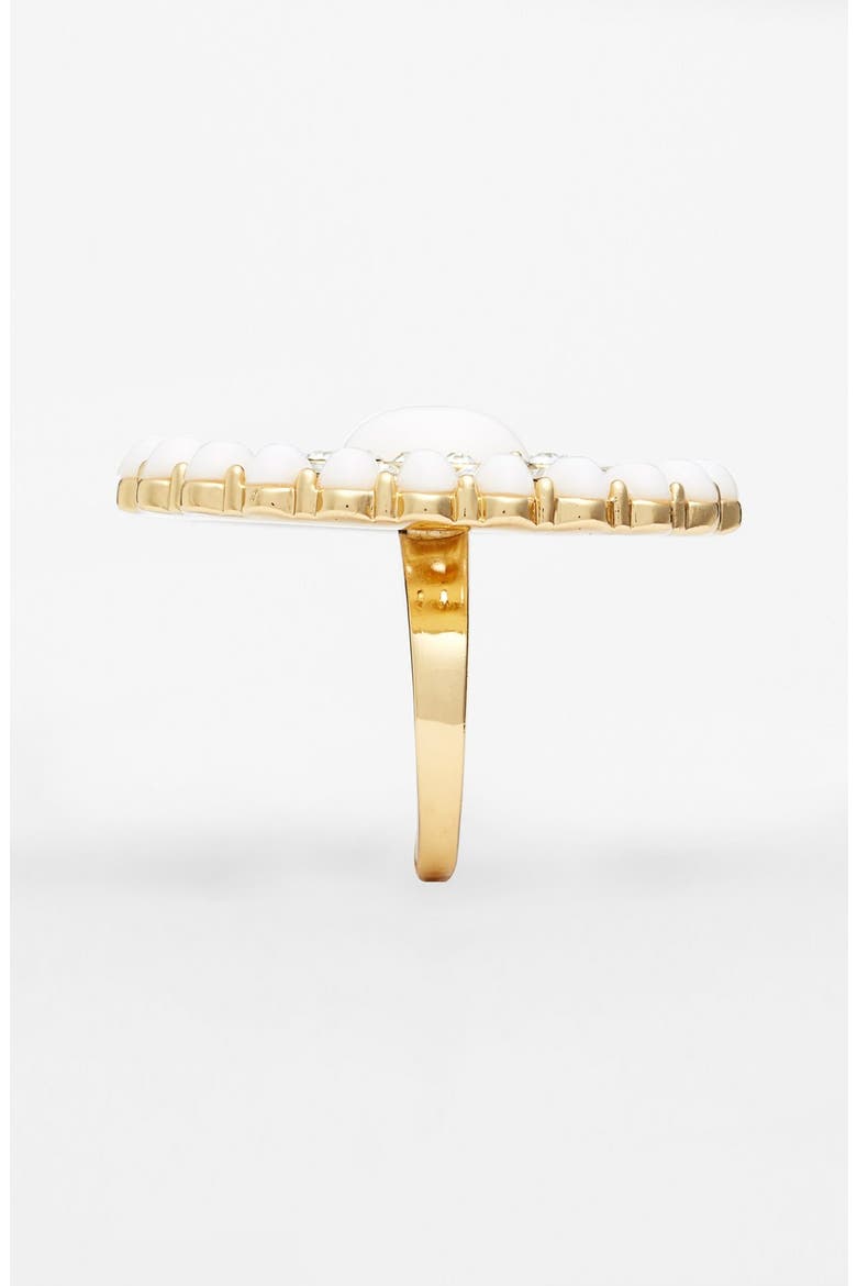 'capri garden' oval stone cocktail ring, Alternate, color, WHITE/ CLEAR/ GOLD