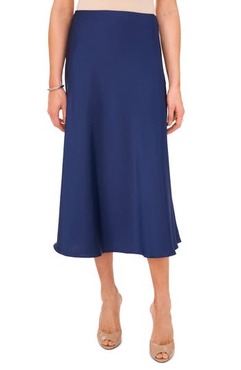 1.state Satin Bias Skirt In Blue