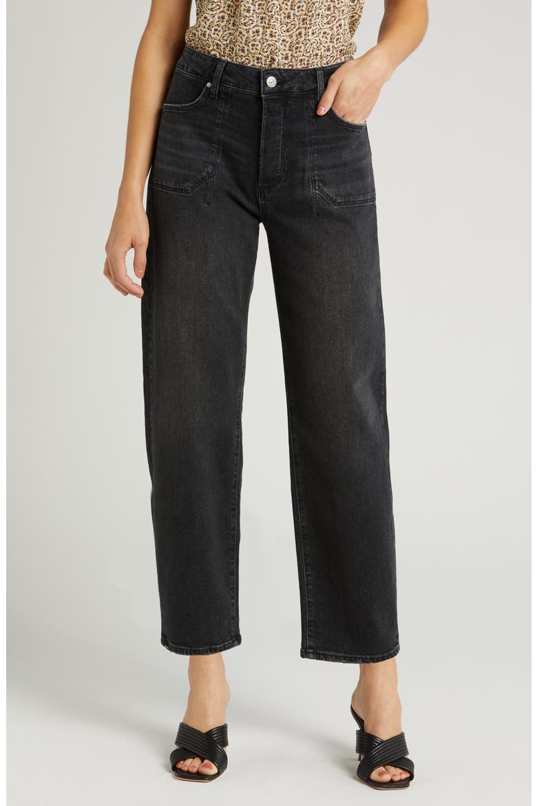 Alexis Utility High Waist Ankle Barrel Jeans, Main, color, VIPERBLACK