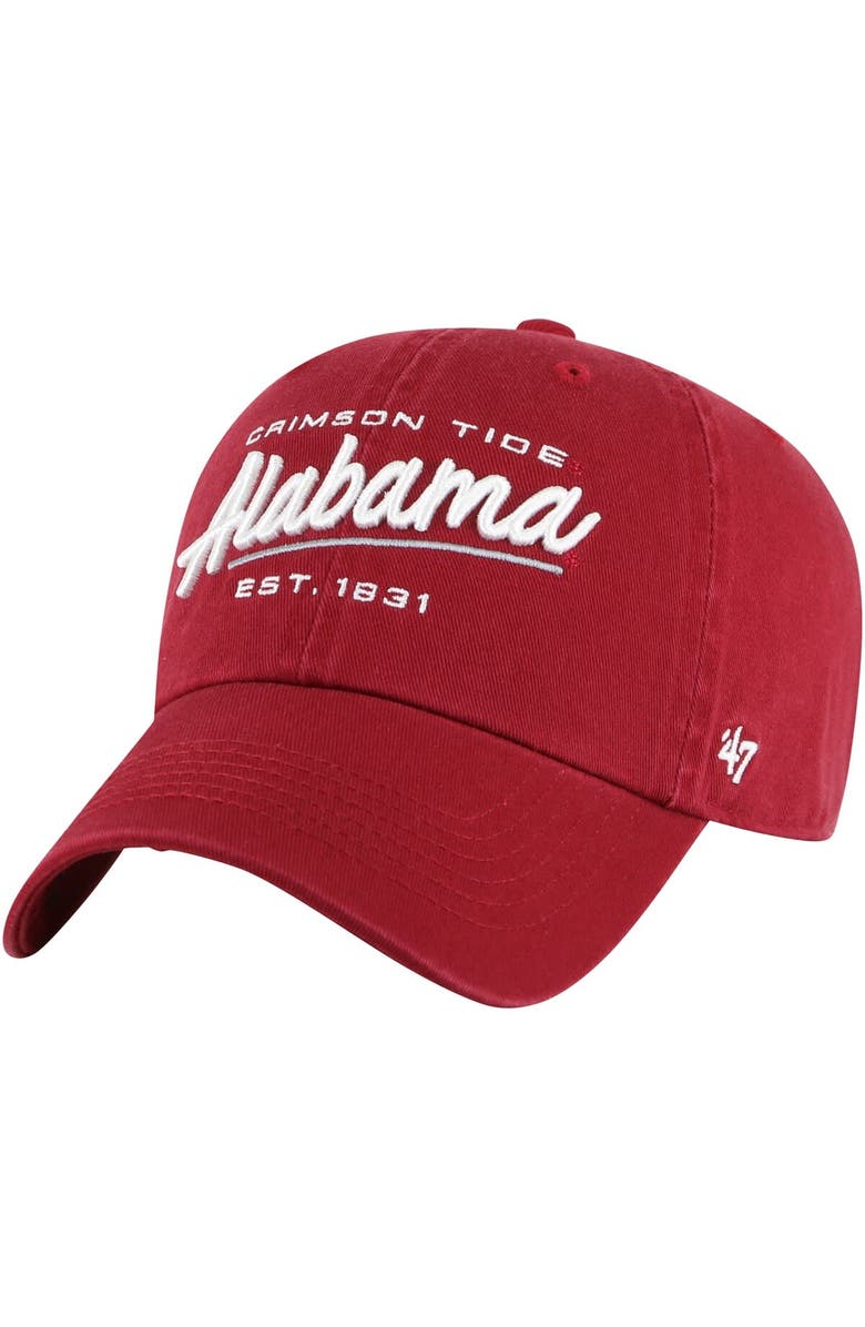'47 Women's '47 Crimson Alabama Crimson Tide Sidney Clean Up Adjustable Hat, Main, color, 