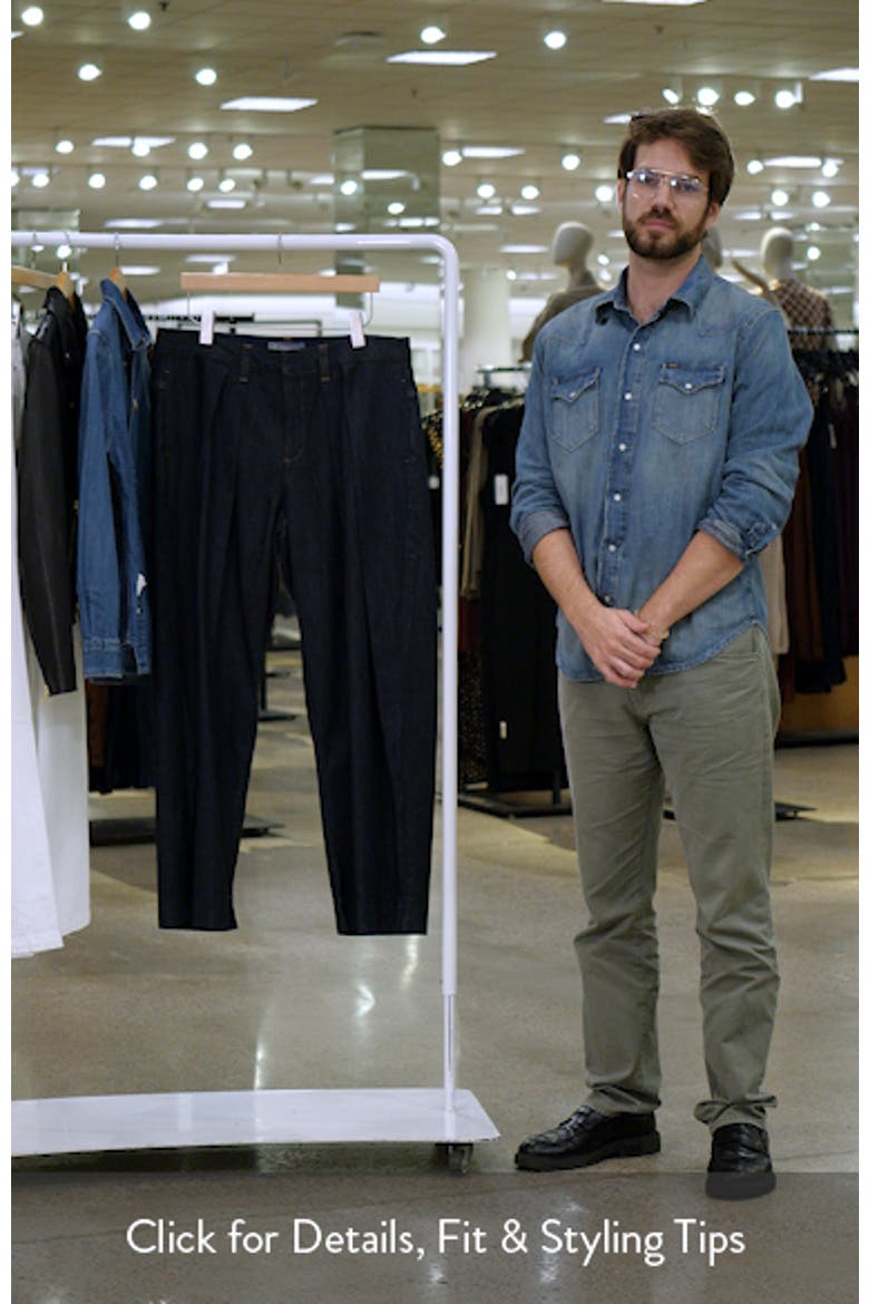 Pleated Barrel Leg Denim Trousers video