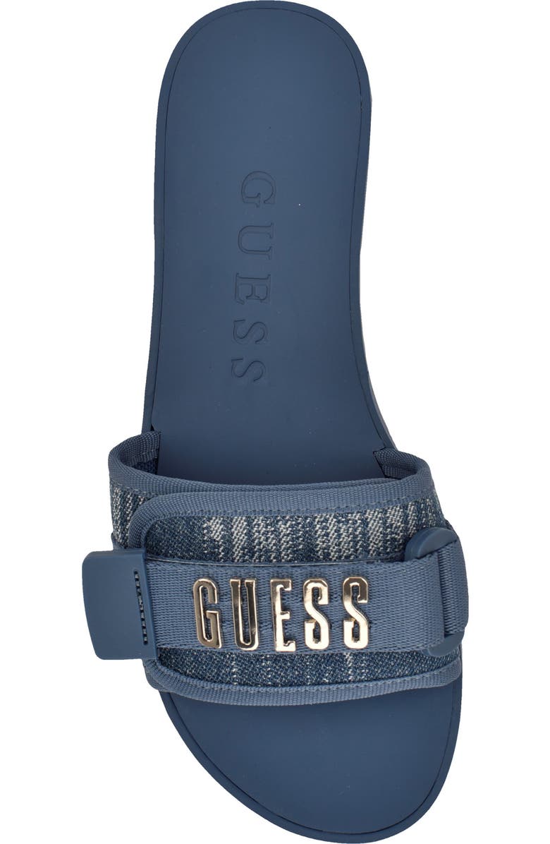 GUESS Elyze Slide Sandal, Alternate, color, Medium Blue