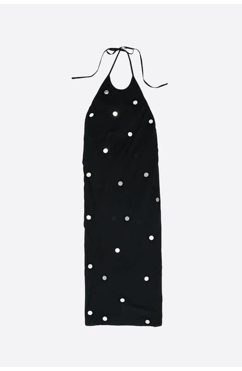 Mirrored Halter-Neck Sarong Dress