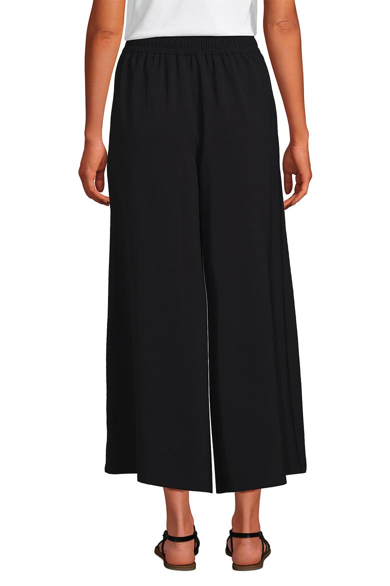 Creaseless High Rise Palazzo Crop Pants, Alternate, color, Black
