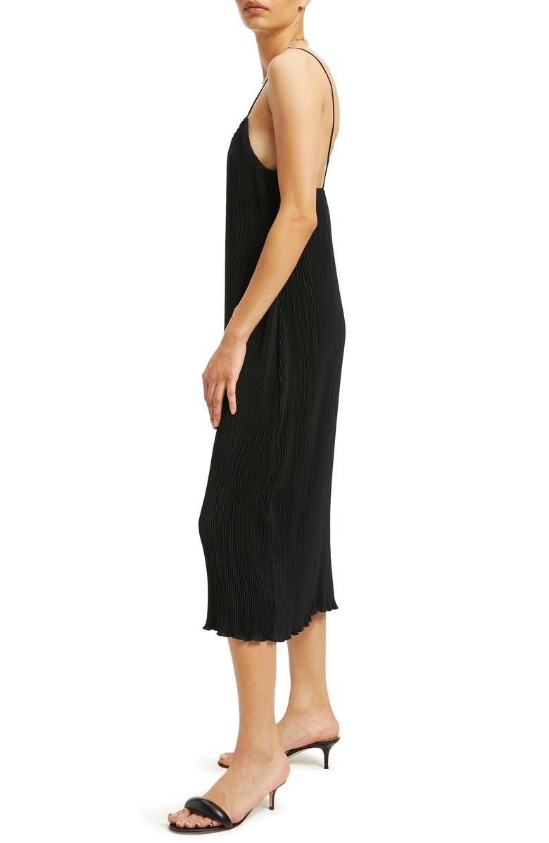 Good American Plissé Midi Dress, Alternate, color, 