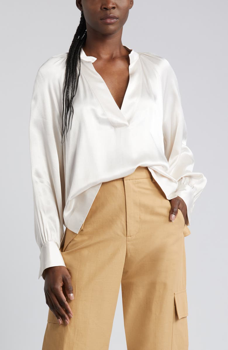 Rails Wynna Satin Blouse, Alternate, color, Ivory