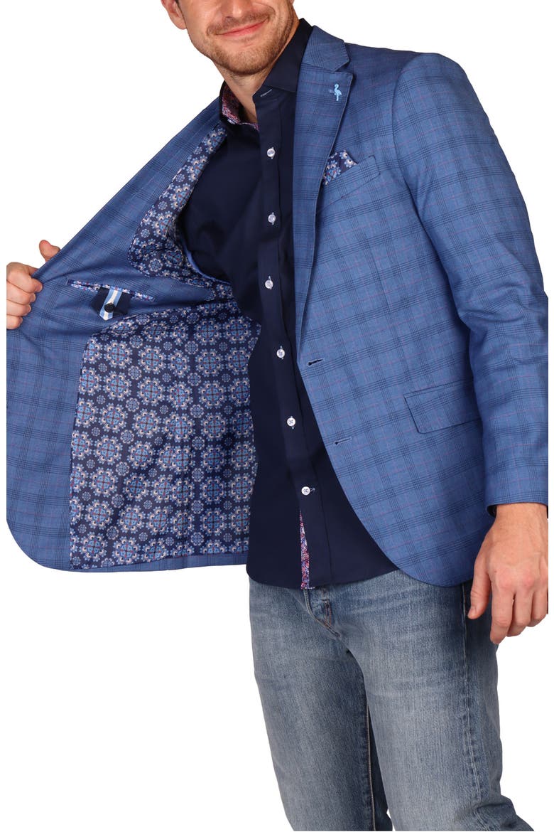 Modern Fit Windowpane Sport Coat, Alternate, color, BLUE