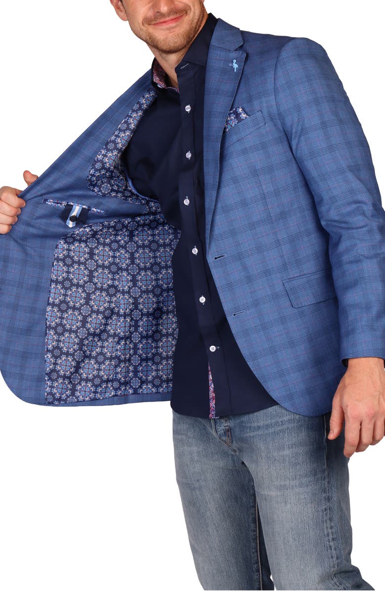 TailorByrd Modern Fit Windowpane Sport Coat, Alternate, color, Blue