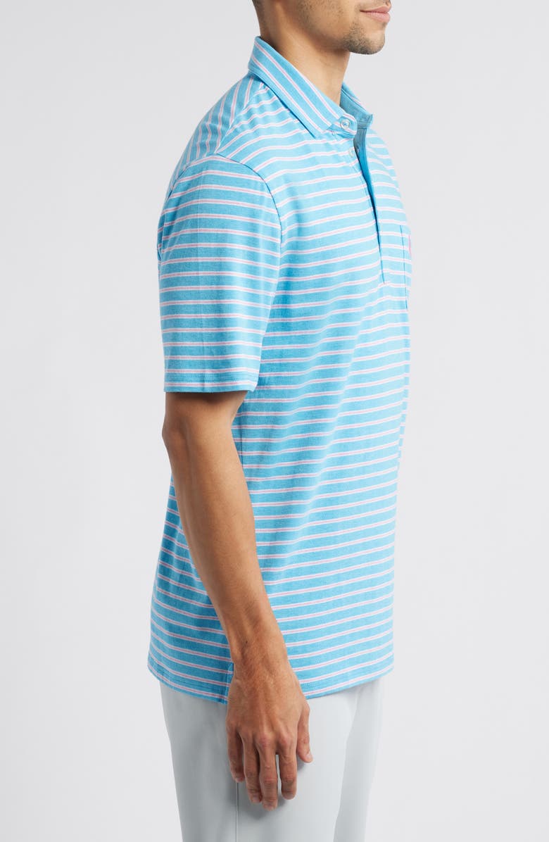 johnnie-O Matthis Stripe Pocket Polo, Alternate, color, Maya