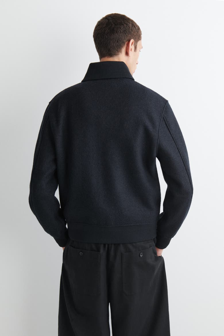 Boiled Wool Shawl-collar Jacket, Alternate, color, NAVY
