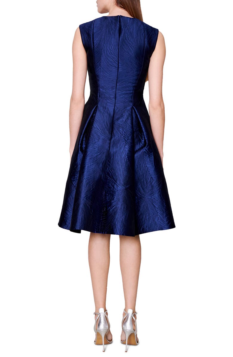 Talbot Runhof Licuala Grandis Sequin Detail Jacquard Fit & Flare Dress, Alternate, color, 