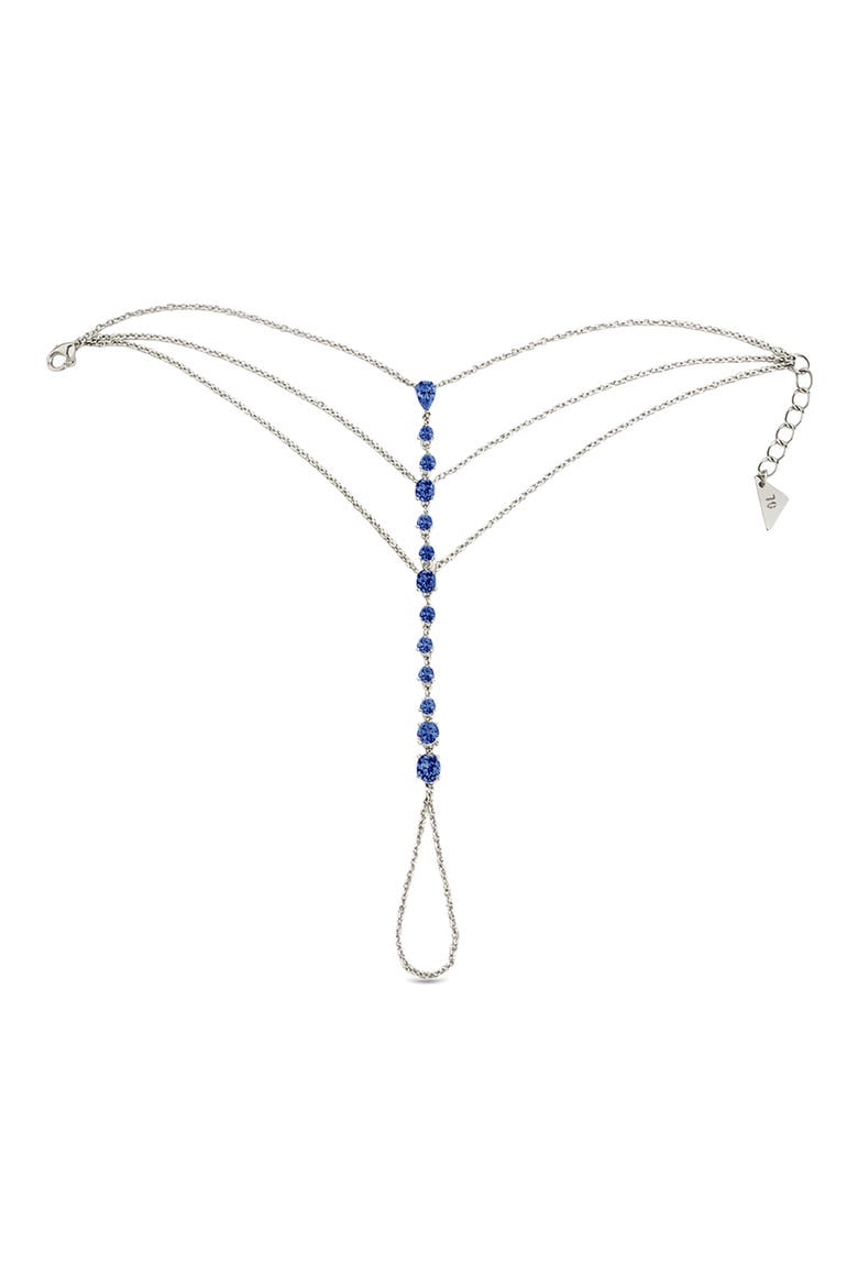 Malys Cubic Zirconia Hand Chain, Main, color, SILVER
