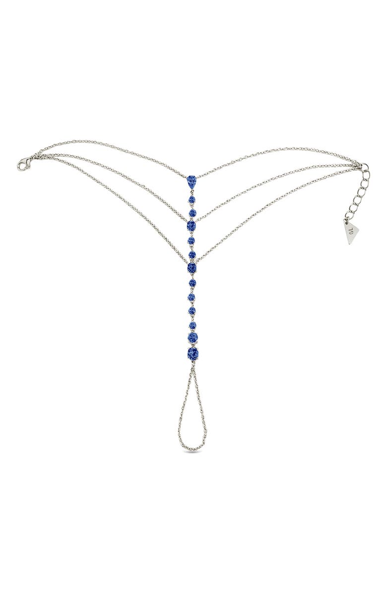 Sterling Forever Malys Cubic Zirconia Hand Chain, Main, color,