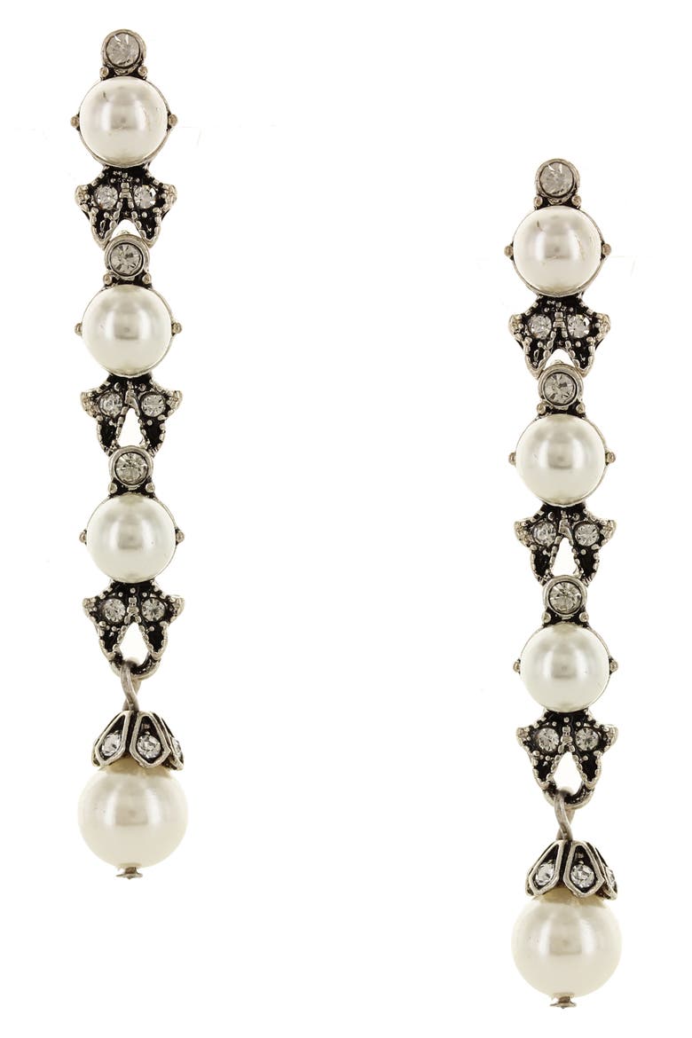 Emilia Drop Earrings, Main, color, silver-cream
