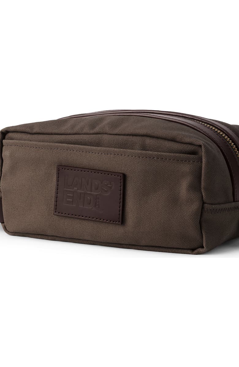 Lands' End Waxed Canvas Travel Dopp Kit Toiletry Bag, Main, color,