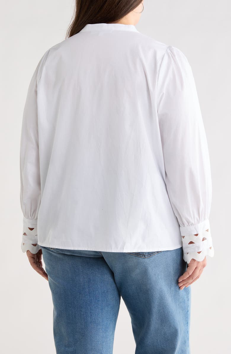 SUGARLIPS Ziana Cotton Poplin Button-Up Shirt, Alternate, color, White