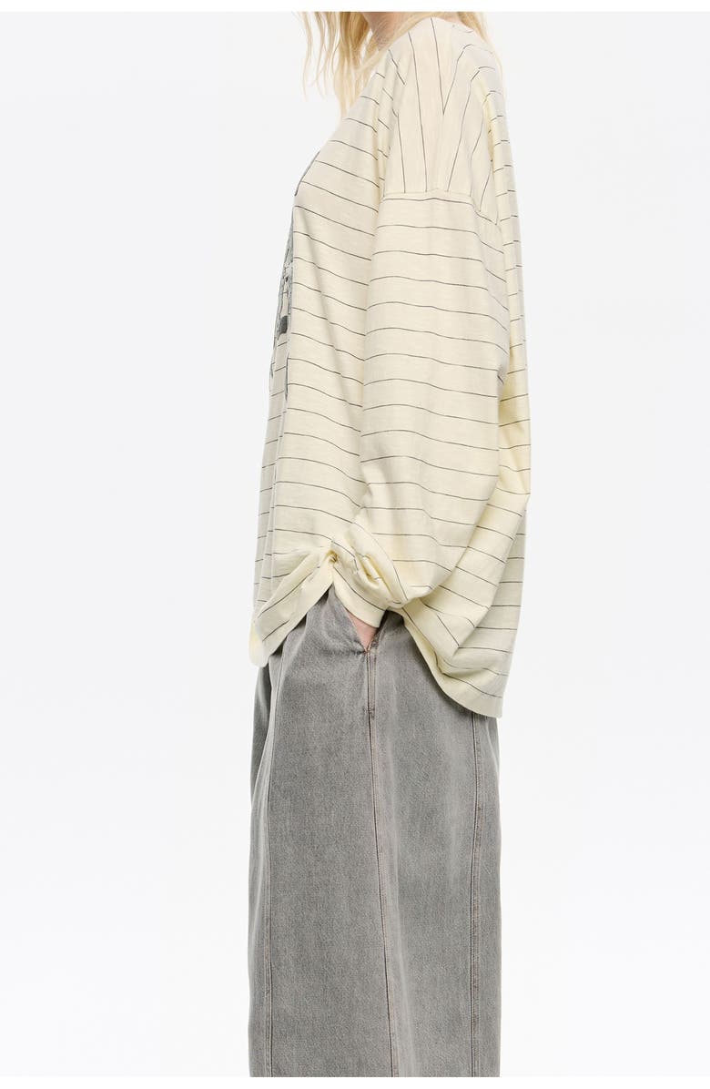 Bimba y Lola Oversize Logo Tie T-Shirt, Alternate, color, Vanilla