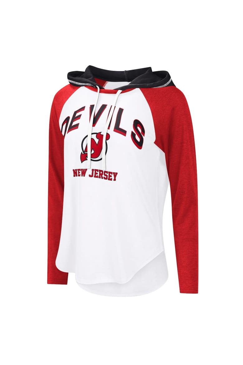 Women's G-III 4Her by Carl Banks  White New Jersey Devils VIP Raglan Long Sleeve Hoodie T-Shirt, Alternate, color, White