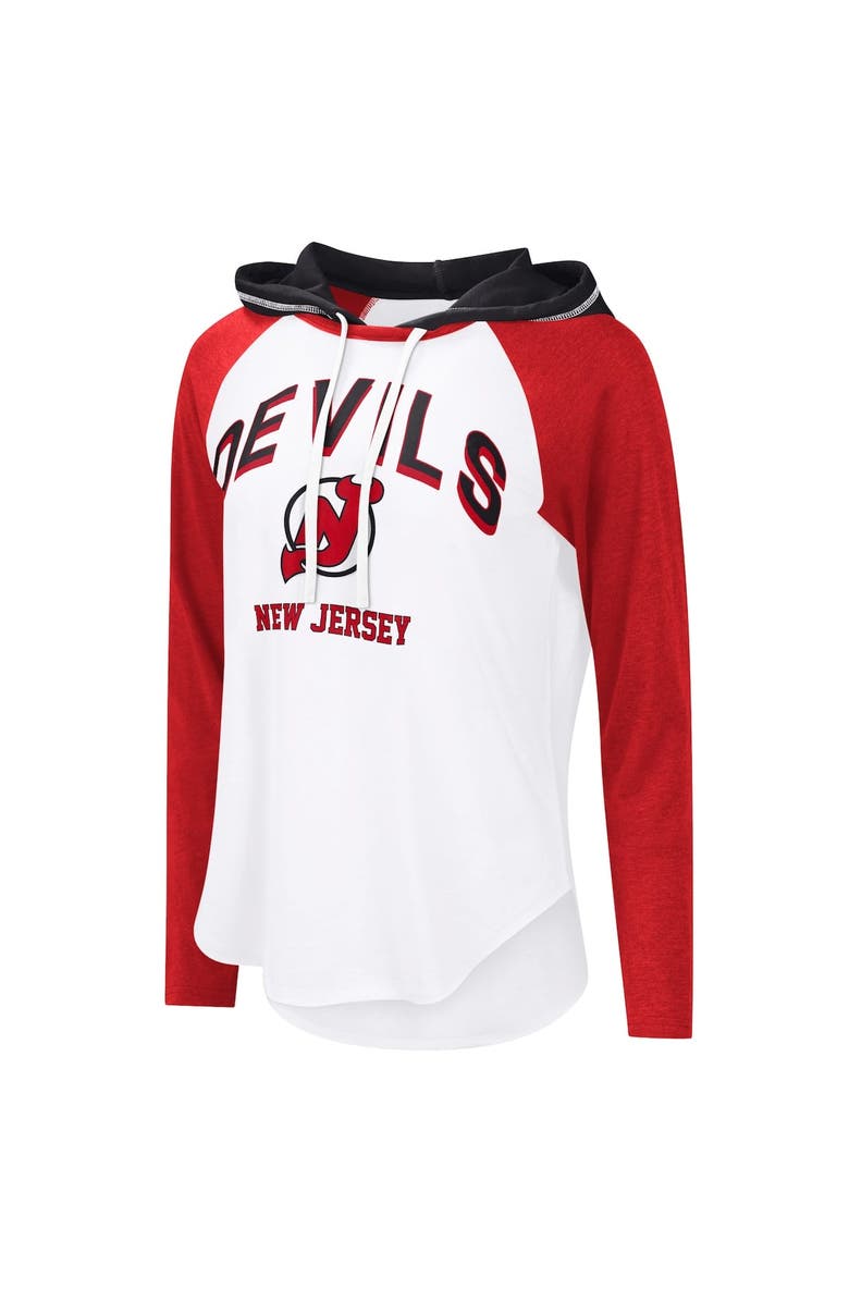 G-III 4HER BY CARL BANKS Women's G-III 4Her by Carl Banks  White New Jersey Devils VIP Raglan Long Sleeve Hoodie T-Shirt, Alternate, color, White