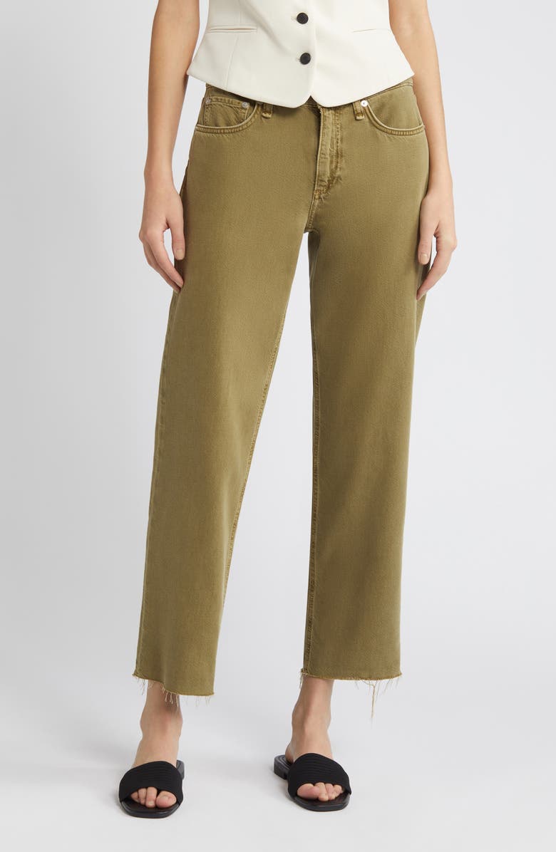 rag & bone Featherweight Dre Raw Hem Low Rise Baggy Wide Leg Pants, Main, color,