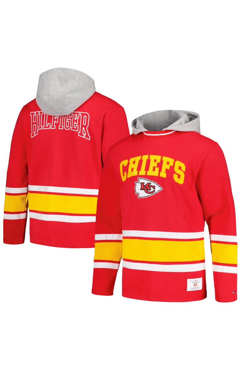 Tommy Hilfiger Men's Tommy Hilfiger Red Kansas City Chiefs Ivan Fashion Pullover Hoodie, Alternate, color, Red