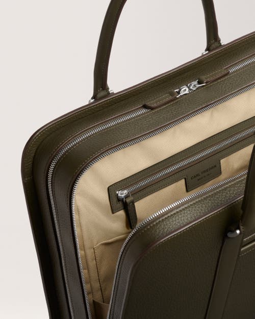Carl Friedrik Palissy Double Briefcase In Dark Olive