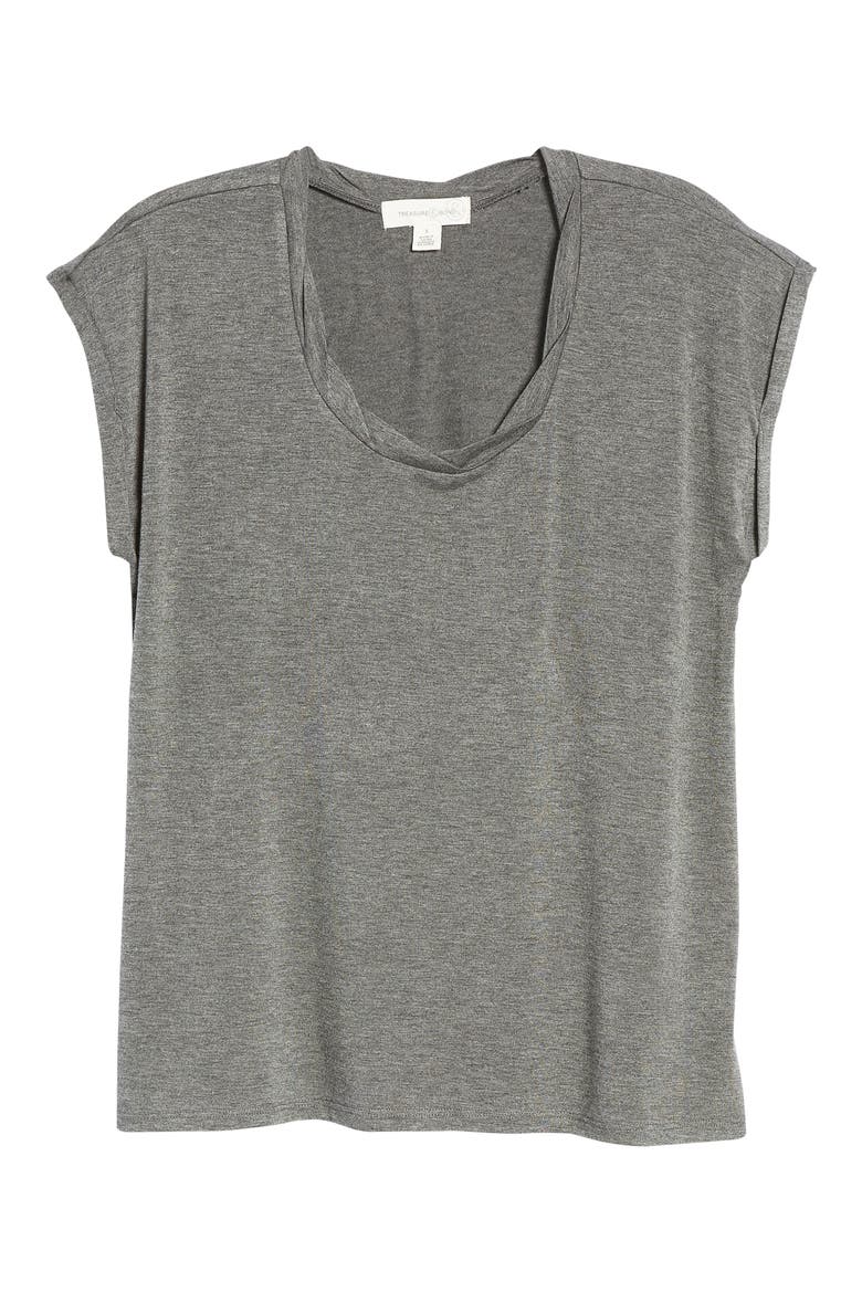 Twist Detail T-Shirt, Alternate, color, GREY MEDIUM CHARCOAL HEATHER