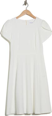 Calvin Klein Tulip Sleeve Fit & Flare Dress