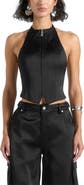 Manière De Voir Claudette Satin Halterneck Backless Top