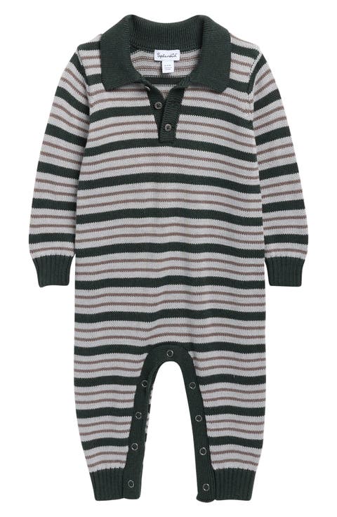 Forest Fun Stripe Polo Romper (Baby)