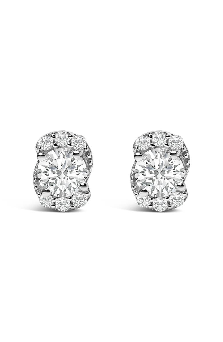 Haus of Brilliance Sterling Silver 5/8 Cttw Lab Grown Diamond Oval Cluster Stud Earrings, Main, color, Silver