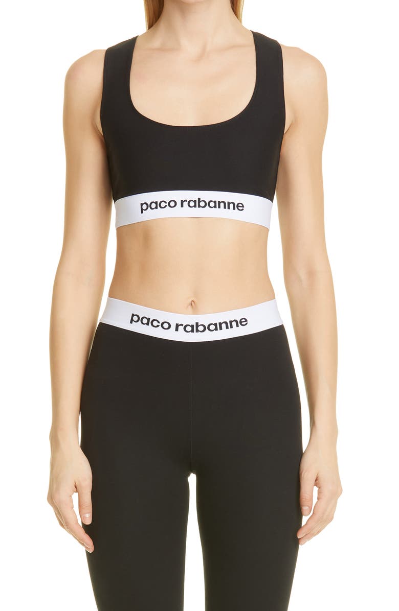 Rabanne Logo Bodyline Sports Bra, Main, color, 
