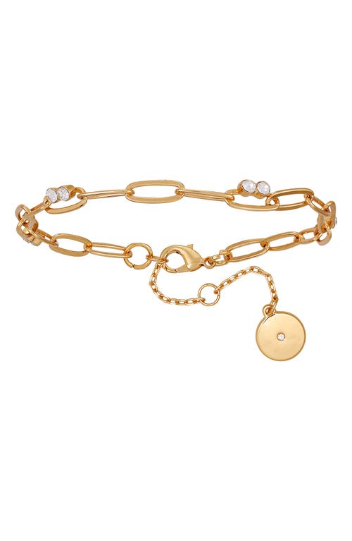 Vince Camuto Crystal Station Oval Chain Bracelet In Goldtone