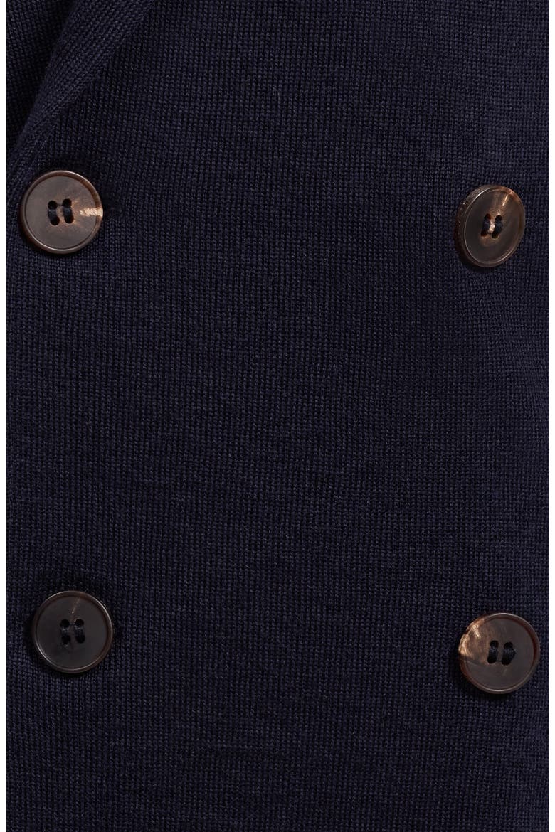 Double Breasted Merino Wool Sweater Blazer, Alternate, color, NAVY