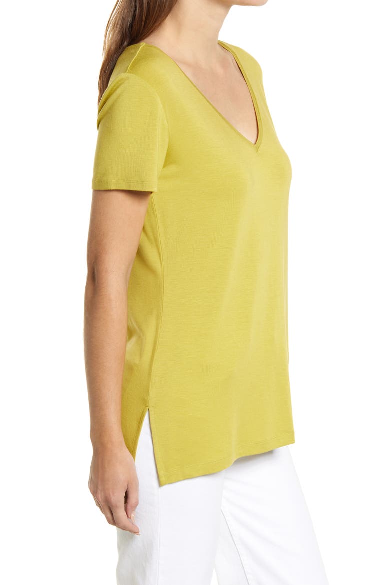 V-Neck Tunic T-Shirt, Alternate, color, OLIVE OASIS